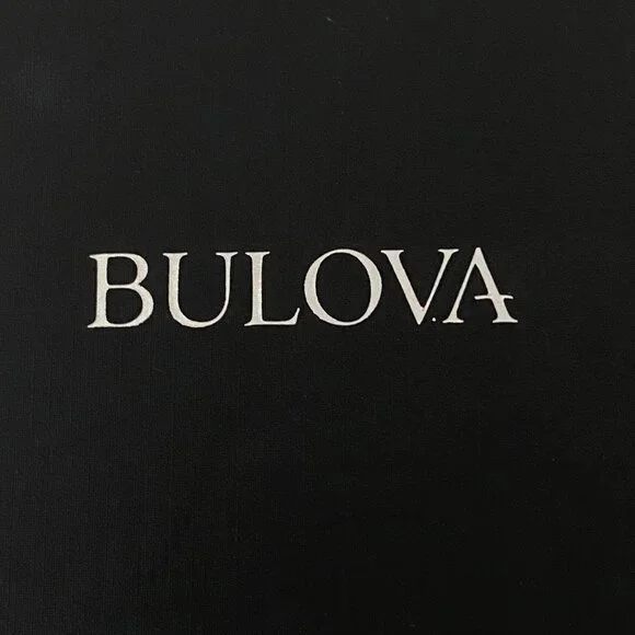Ladies' Bulova Crystal Accent Watch with Black Dial (Model: 96N110)